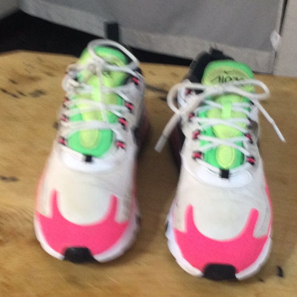 Kids Neon Green and Hot Pink Athletic Sneakers